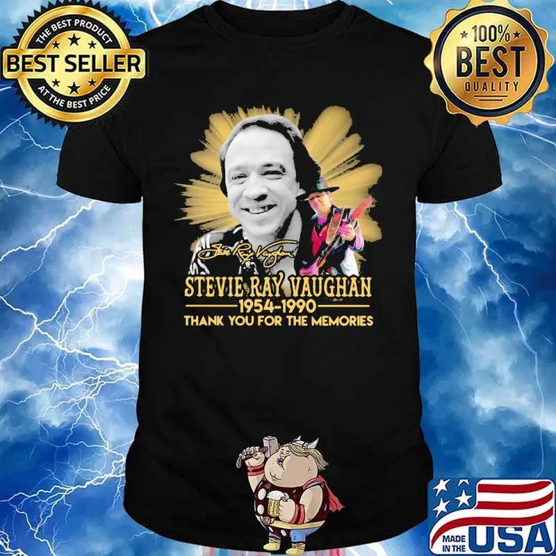 Stevie ray vaughan 1954 1990 thank for the memories signature shirt
