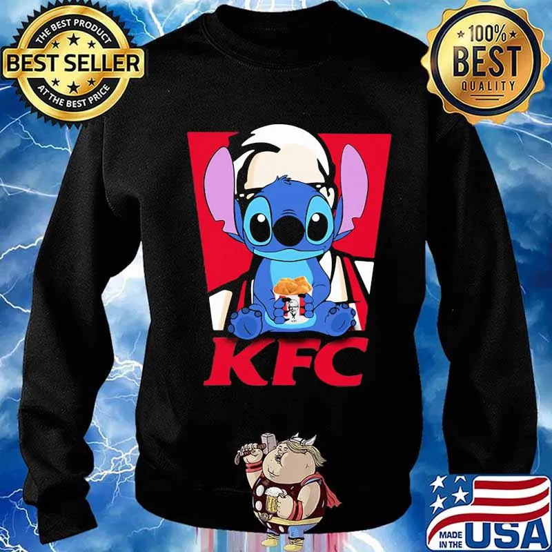 Stitch eating kfc logo s Sweater