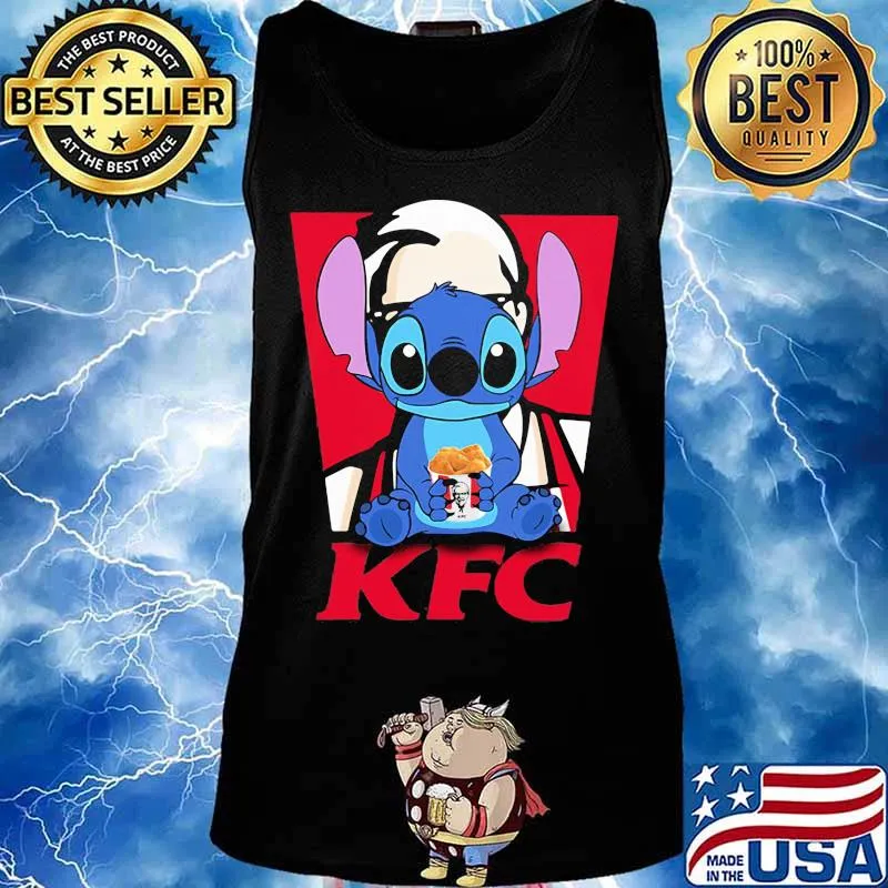 Stitch eating kfc logo s Tank top