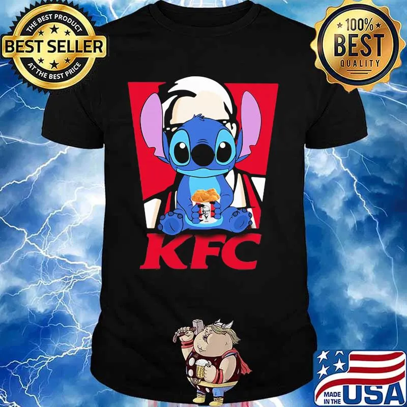 Stitch eating kfc logo shirt
