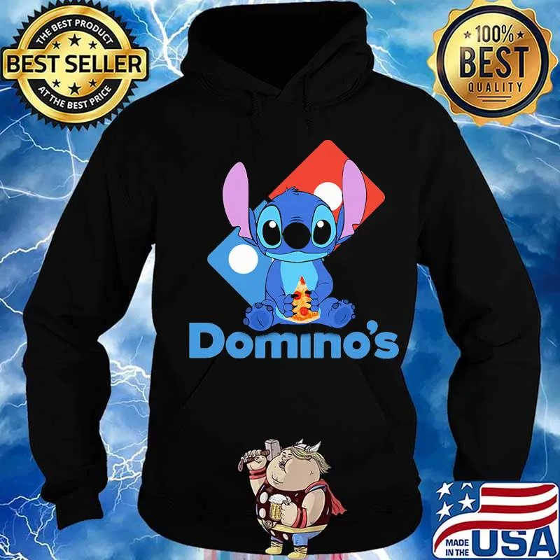 Stitch eating pizza domino's logo s Hoodie