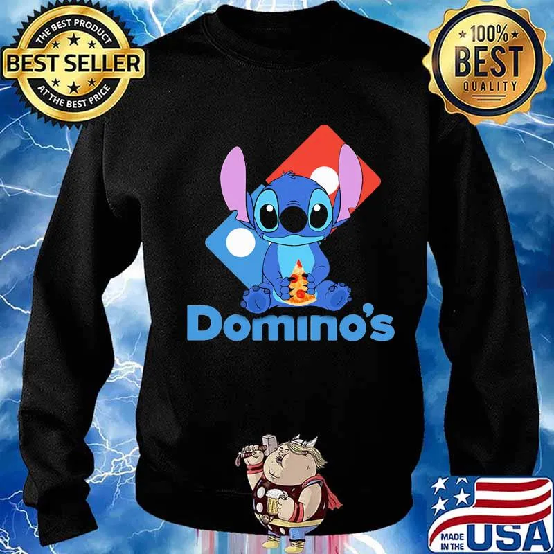 Stitch eating pizza domino's logo s Sweater