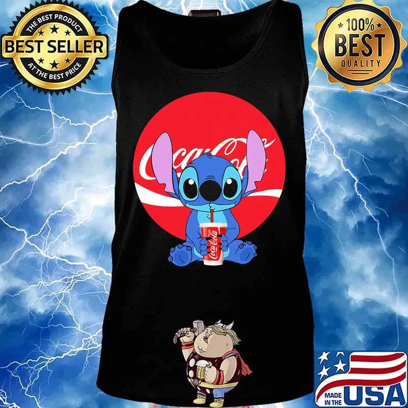 Stitch hug coca cola logo s Tank top