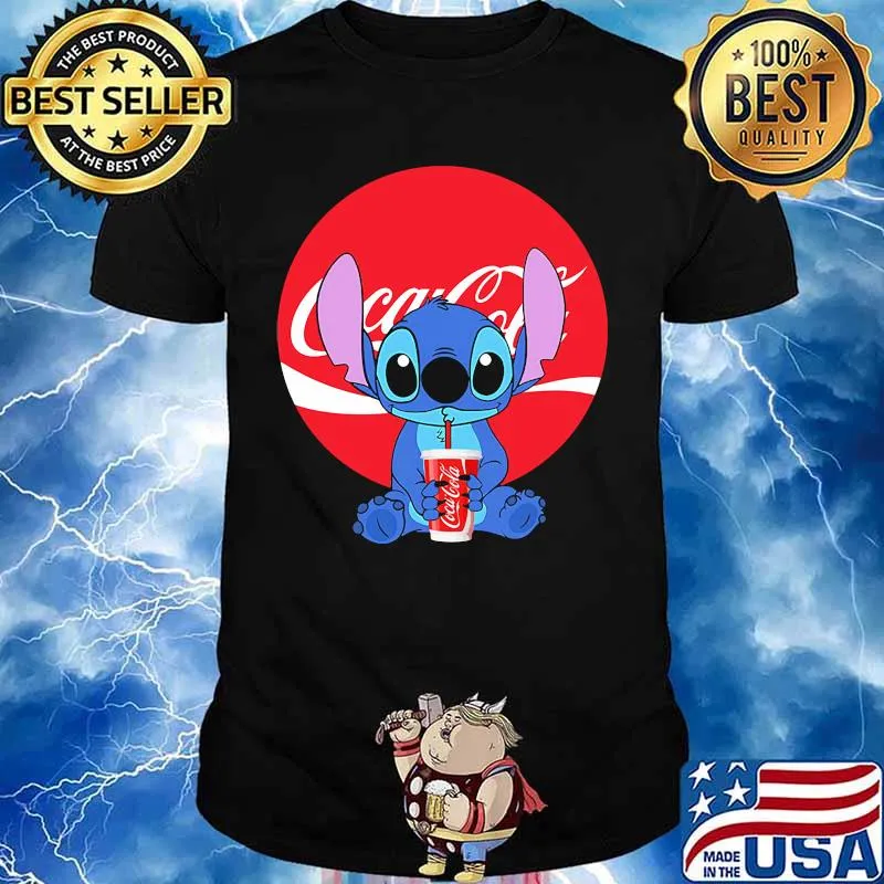 Stitch hug coca cola logo shirt