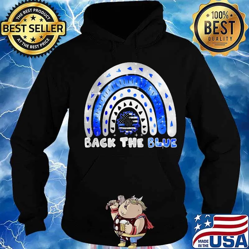 Sunflower back the blue american flag s Hoodie