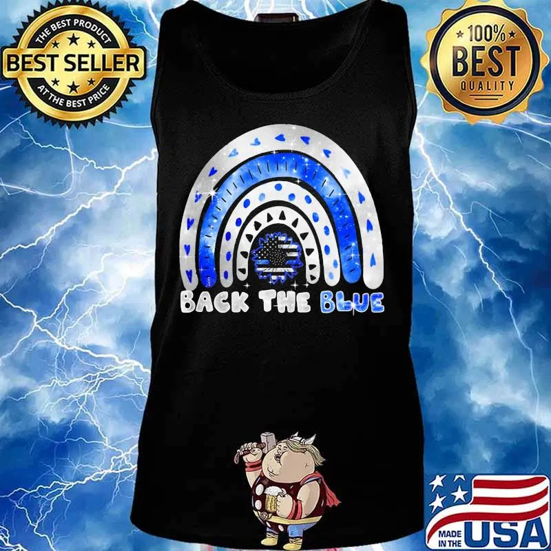 Sunflower back the blue american flag s Tank top
