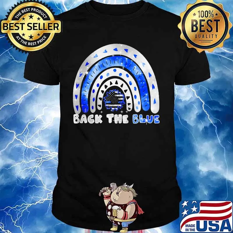 Sunflower back the blue american flag shirt