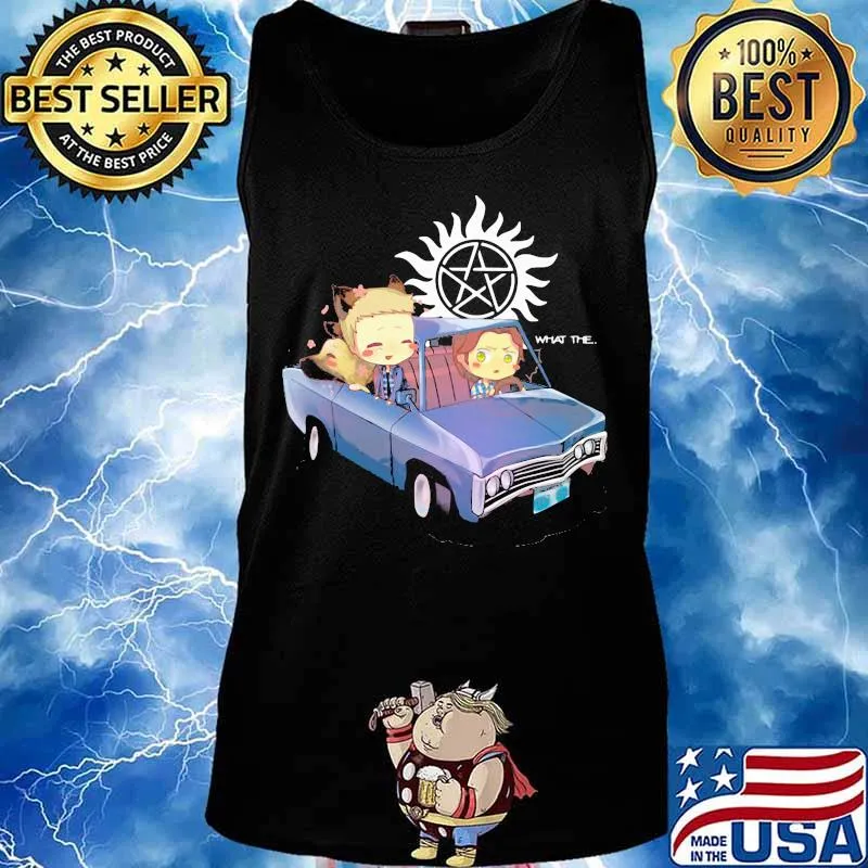 Supernatural characters chibi riding car what the s Tank top