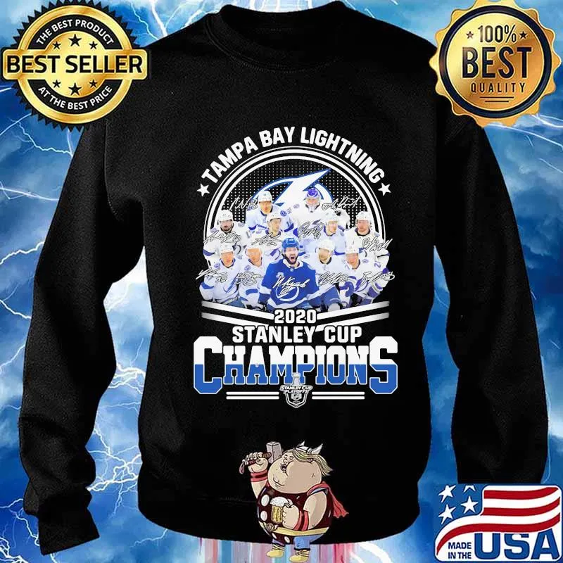Tampa bay lightning 2020 stanley cup champions signatures s Sweater