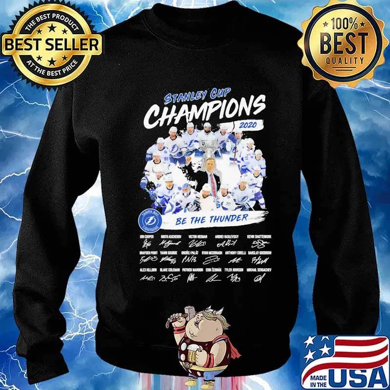 Tampa bay lightning stanley cup champions 2020 be the thunder signatures s Sweater