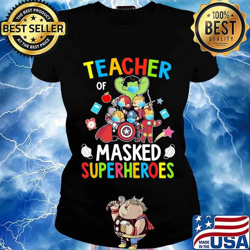 Teacher masked superheroes marvel s Ladies tee