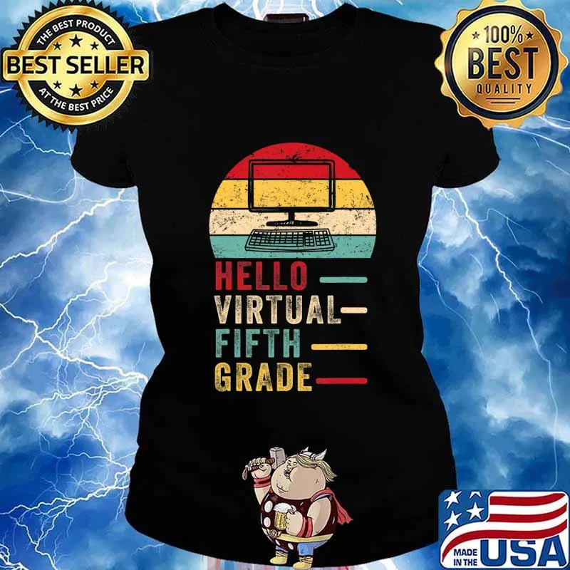 Th Hello Virtual Fifth Grade Costume First Day Of School T-Shirt Ladies tee