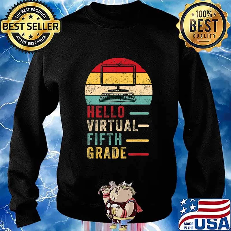 Th Hello Virtual Fifth Grade Costume First Day Of School T-Shirt Sweater