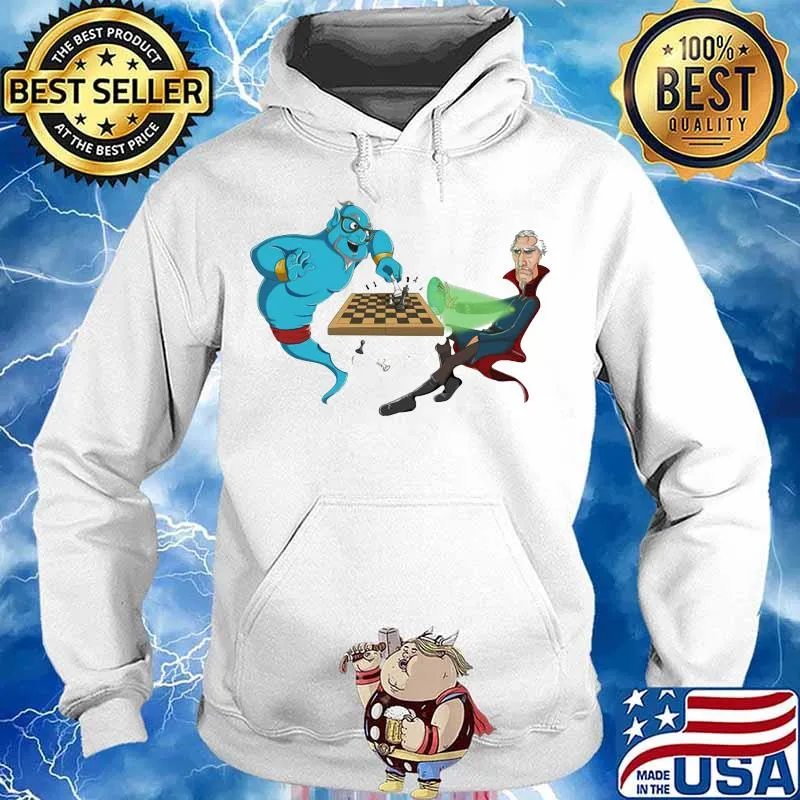 The magic lamp and old man witch playing chess cartoon character s Hoodie