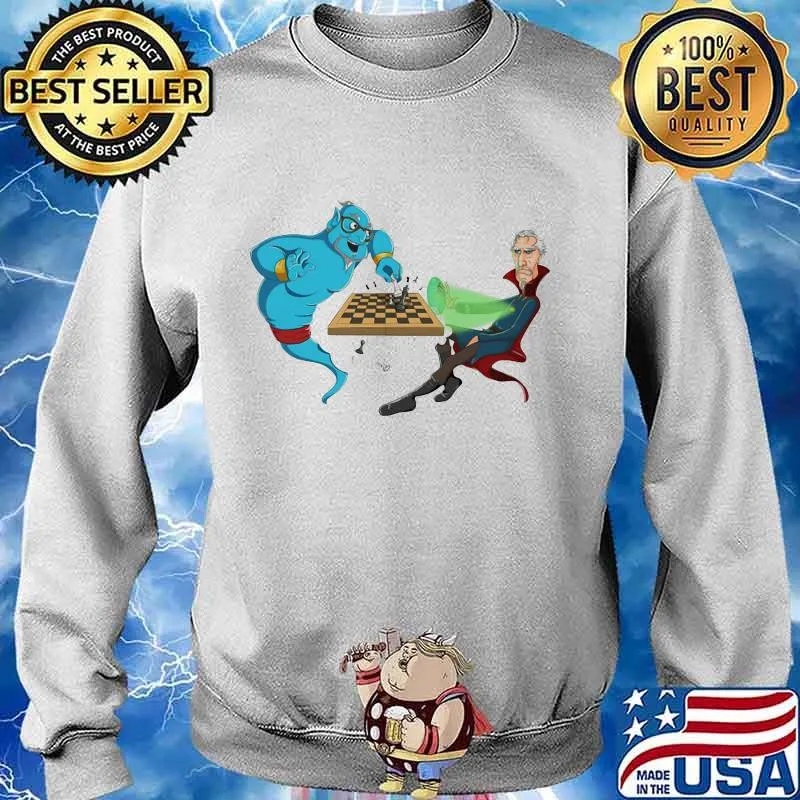 The magic lamp and old man witch playing chess cartoon character s Sweater