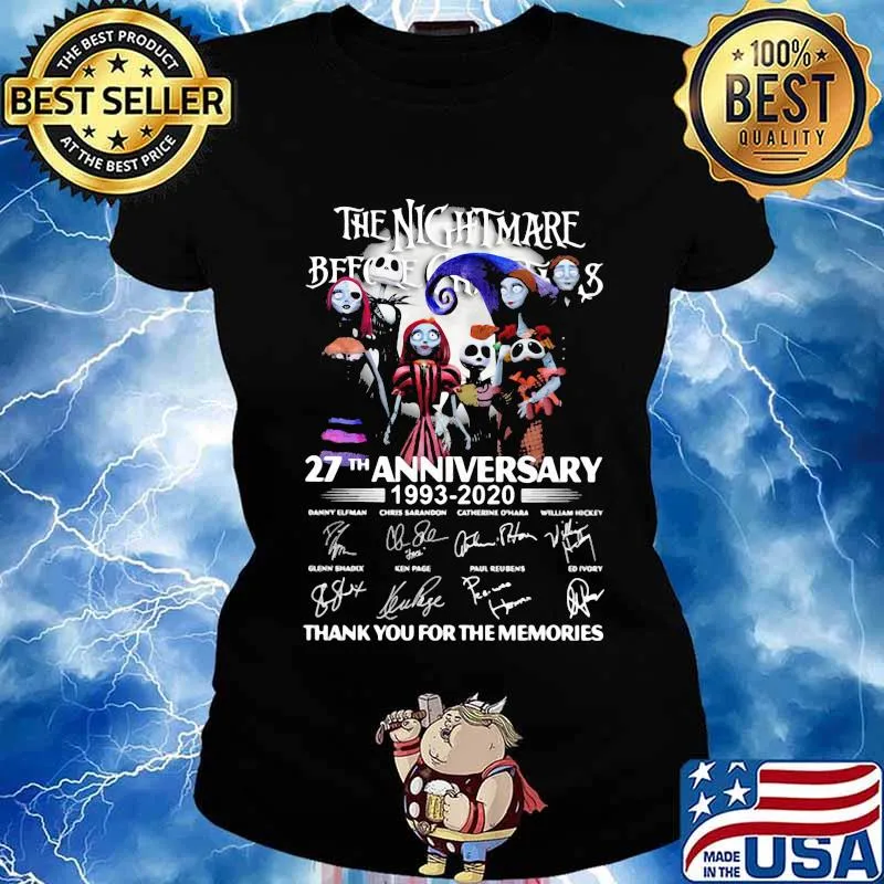 The nightmare 27th anniversary 1993 2020 thank for the memories signatures s Ladies tee