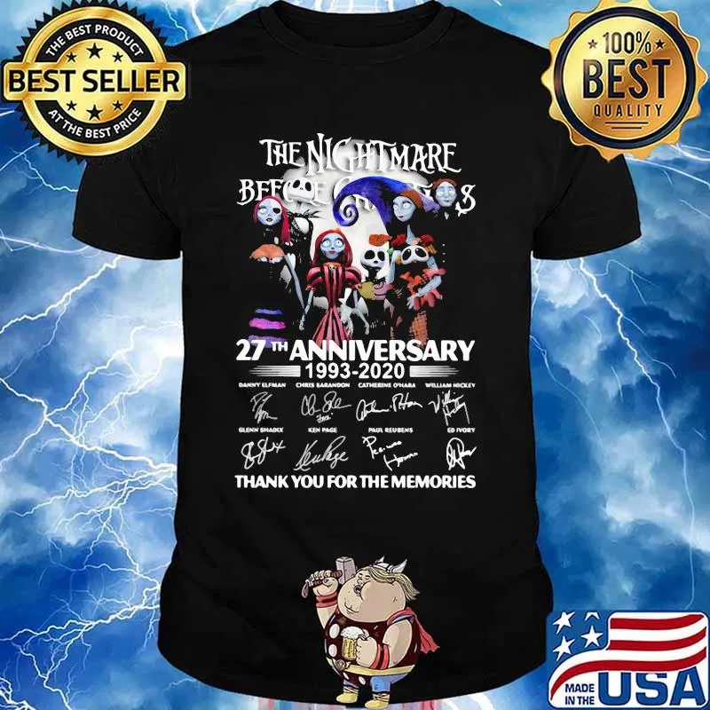 The nightmare 27th anniversary 1993 2020 thank for the memories signatures shirt