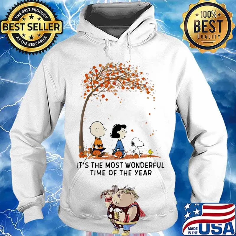 The peanuts it's the most wonderful time of the year leaves tree s Hoodie