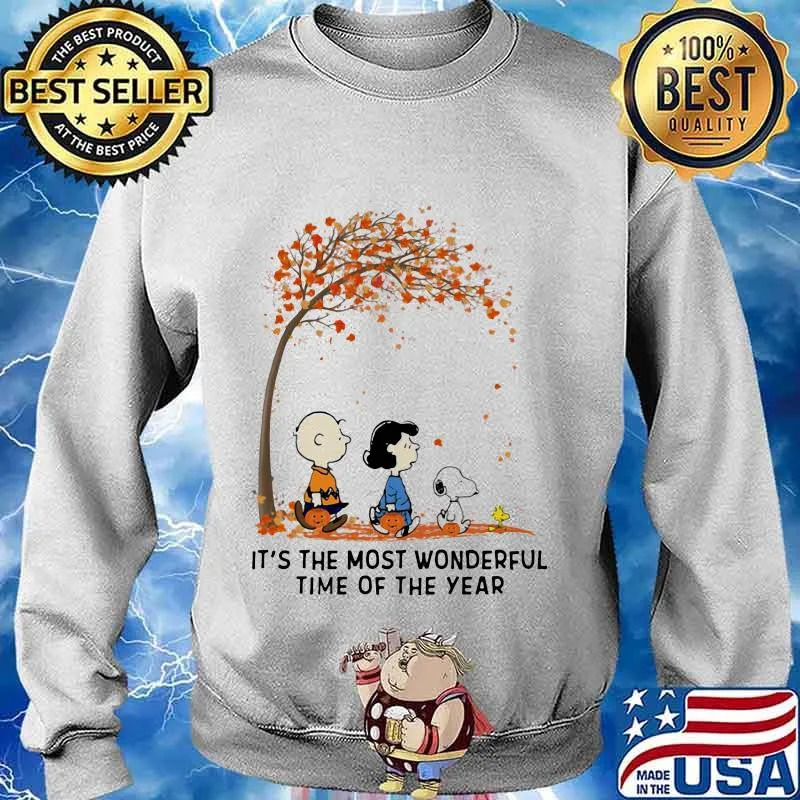The peanuts it's the most wonderful time of the year leaves tree s Sweater