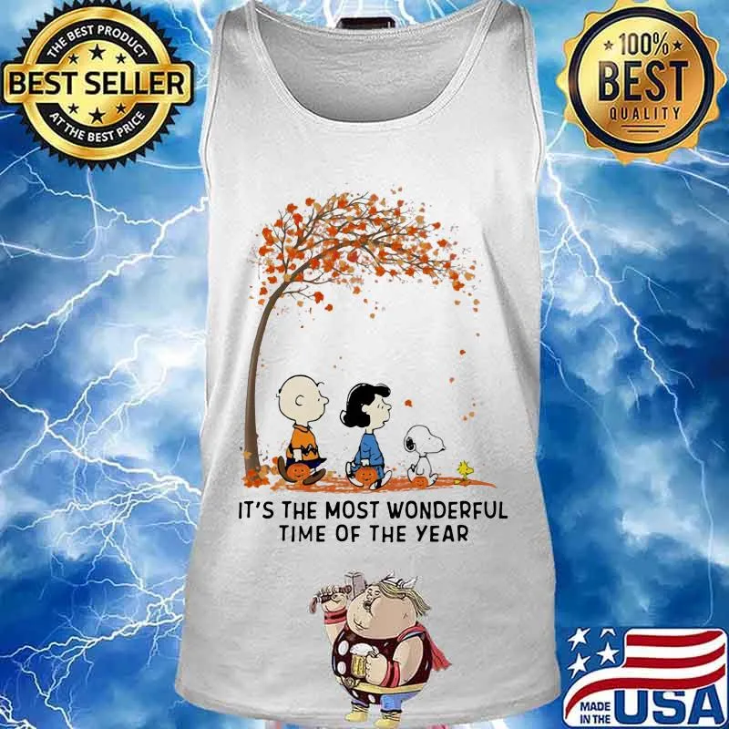 The peanuts it's the most wonderful time of the year leaves tree s Tank top