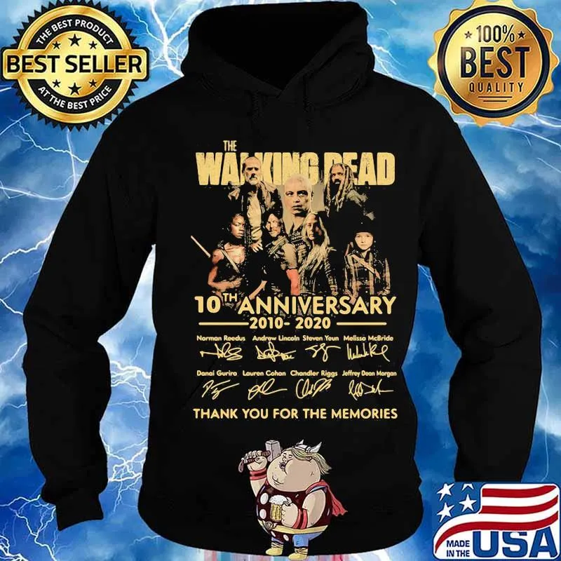 The walking dead 10th anniversary 2010 2020 thank for the memories signatures s Hoodie