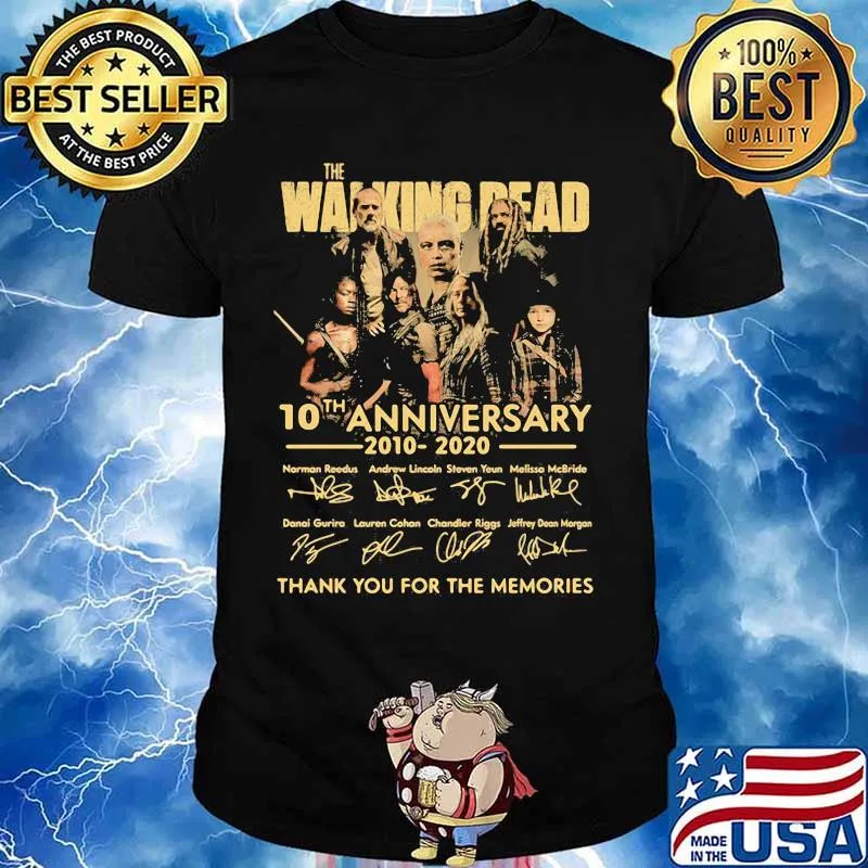 The walking dead 10th anniversary 2010 2020 thank for the memories signatures shirt