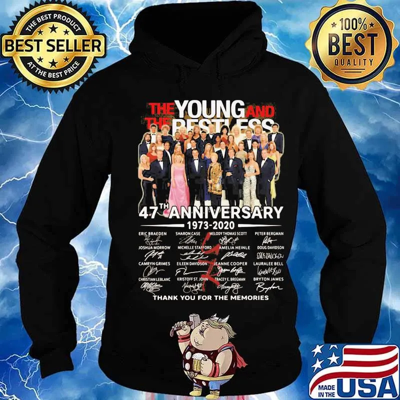 The young and the restless 47th anniversary 1973 2020 thank for the memories signatures s Hoodie