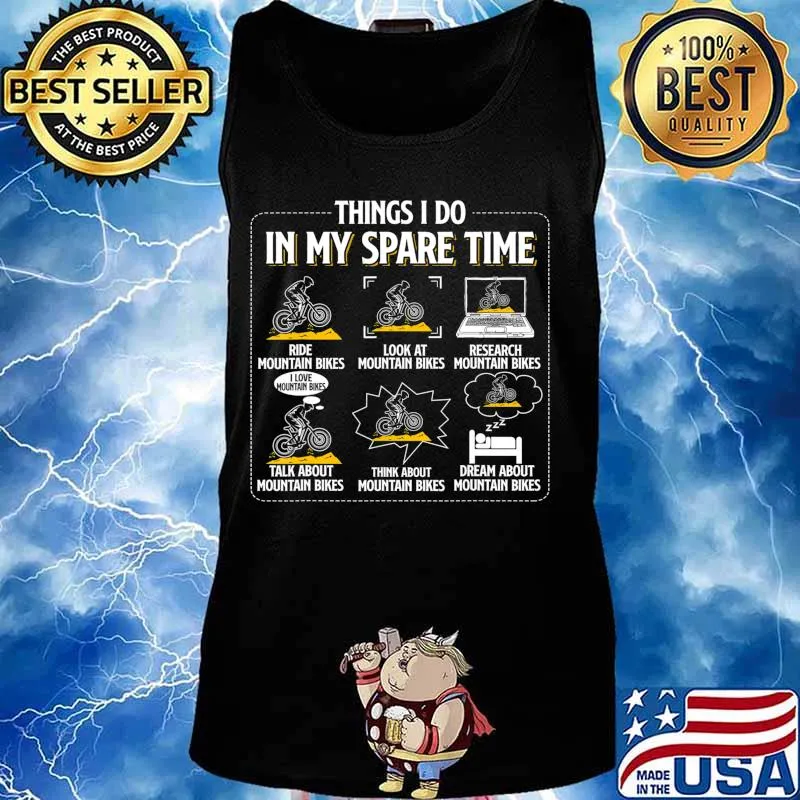 Things I Do In My Spare Time Funny Mountain Bike MTB Bicycle T-Shirt Tank top