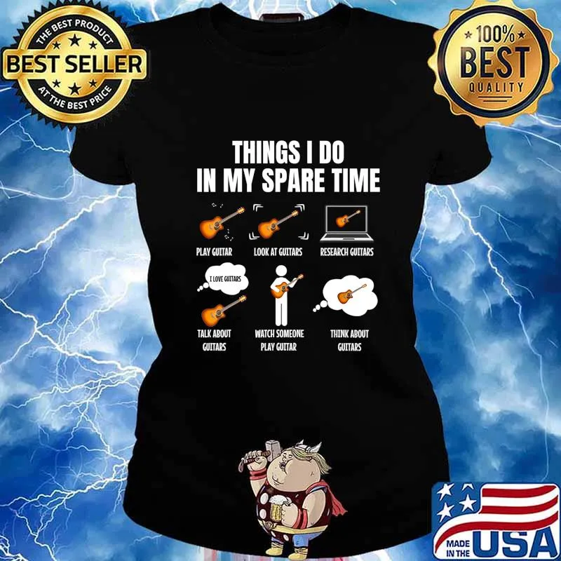 Things I Do In My Spare Time Guitar Player T-Shirt Ladies tee