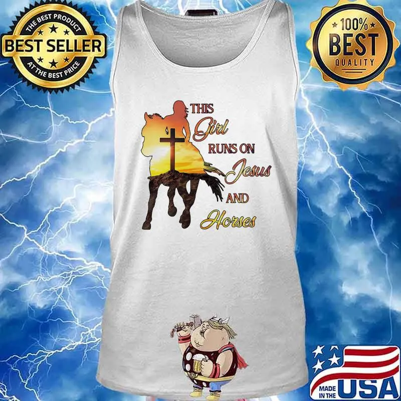 This girl runs on jesus and horses sunset s Tank top