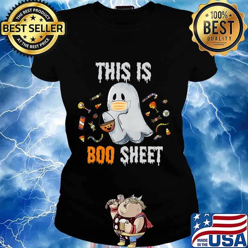 This is BOO Sheet Shirt Ghost funny Halloween Costume 2020 T-Shirt Ladies tee