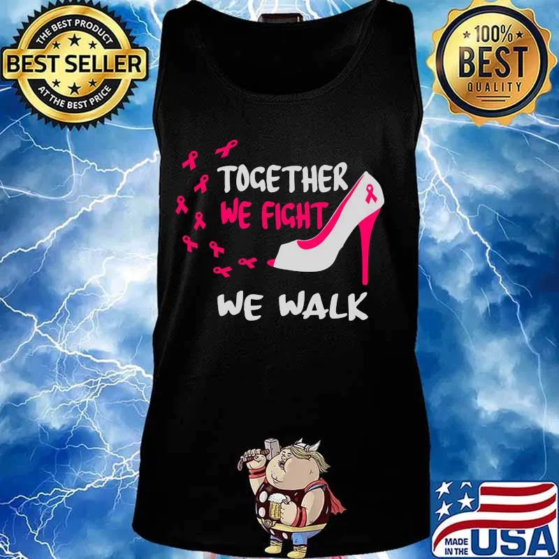 Together we fight we walk shose ribbon pink s Tank top
