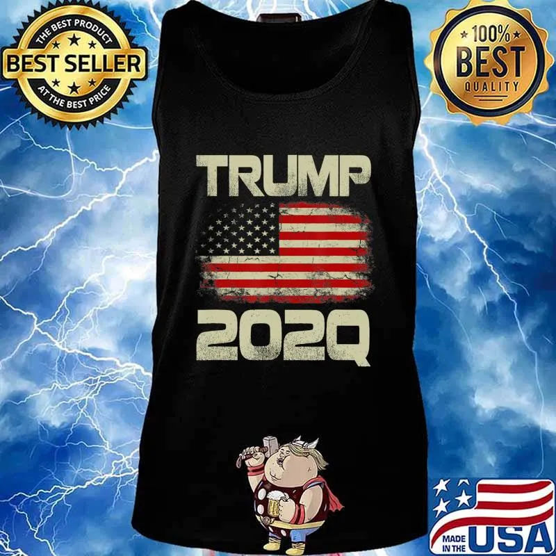 Trump 2020 202Q Q Qanon US Flag Patriot WWG1WGA Patriot Gift T-Shirt Tank top