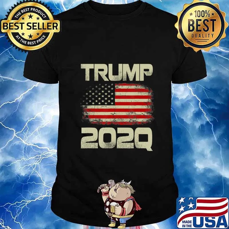 Trump 2020 202Q Q Qanon US Flag Patriot WWG1WGA Patriot Gift T-Shirt