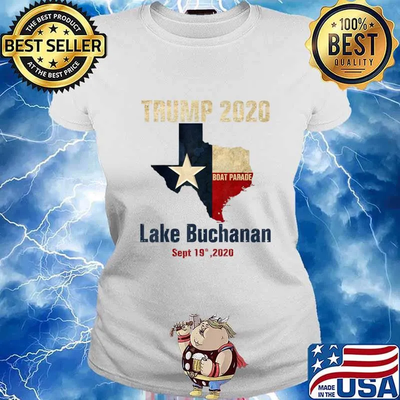Trump 2020 Boat Parade Lake Buchanan T-Shirt Ladies tee