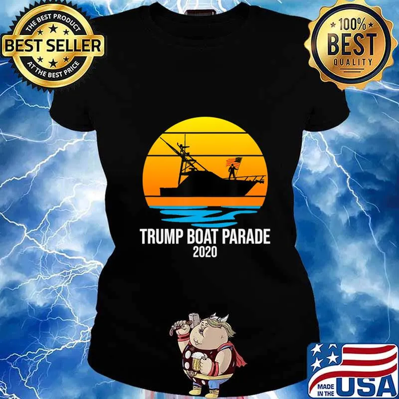 TRUMP 2020 Boaters For Trump Parade Florida Yacht Boat Flag T-Shirt Ladies tee