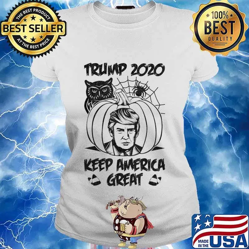 Trump 2020 Keep America Great Trumpkin Halloween Costume T-Shirt Ladies tee