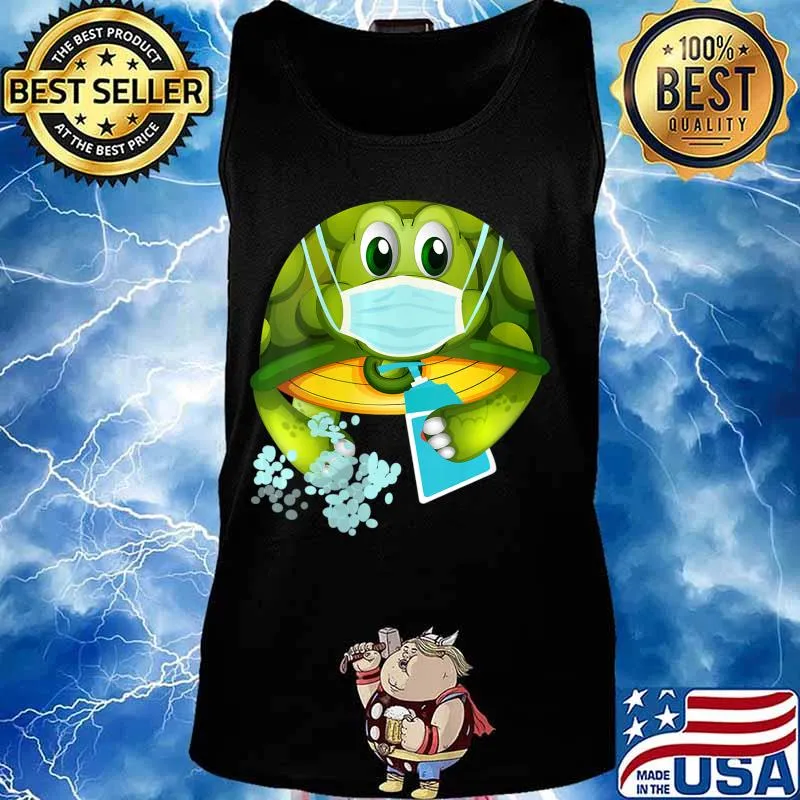 Turtle Wearing A Face Mask Shirt Tank top
