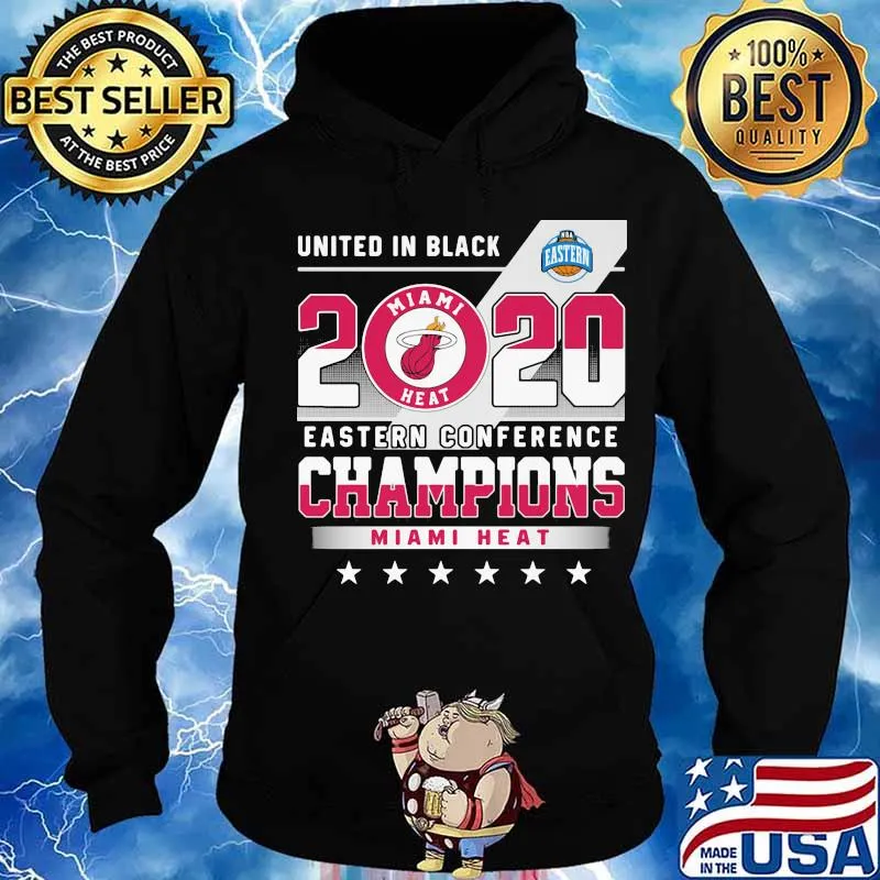 United in black 2020 eastern conference champions miami heat stars s Hoodie