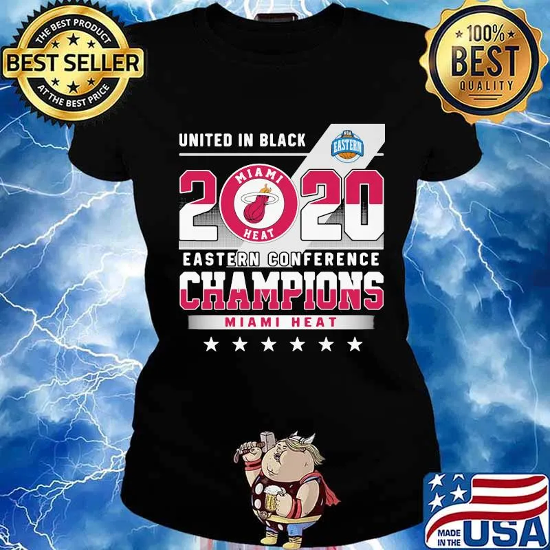 United in black 2020 eastern conference champions miami heat stars s Ladies tee