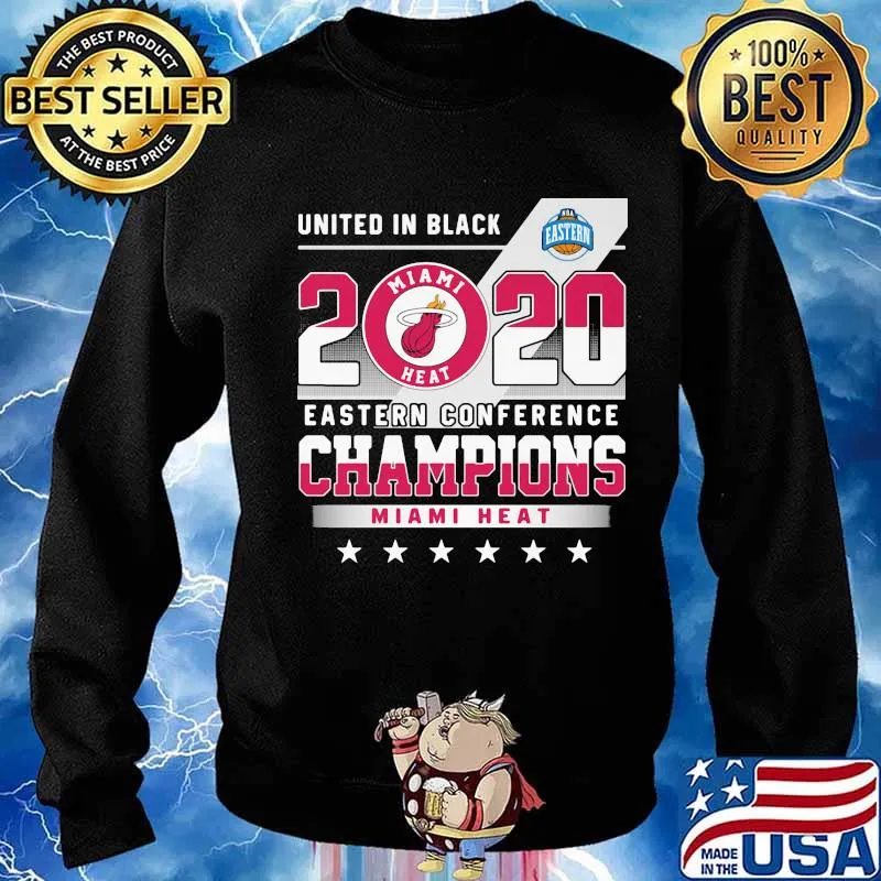 United in black 2020 eastern conference champions miami heat stars s Sweater