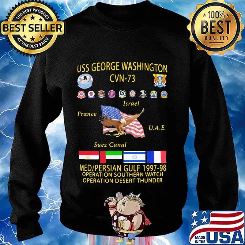 Uss george washington (cvn-73) 1997-98 operation southern watch american flag s Sweater