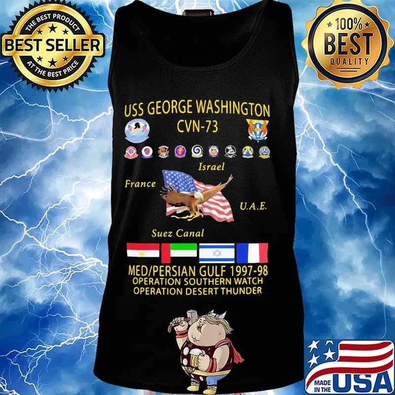 Uss george washington (cvn-73) 1997-98 operation southern watch american flag s Tank top