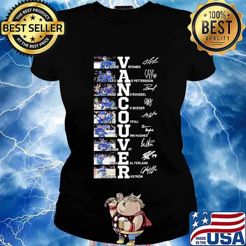 Vancouver canucks hockey team players signatures s Ladies tee