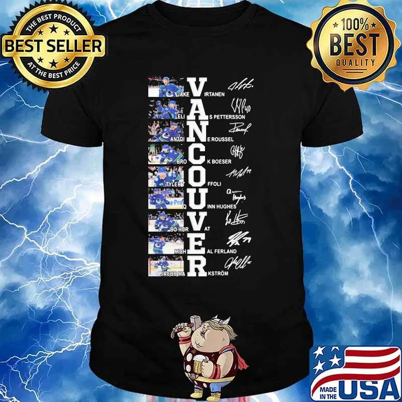 Vancouver canucks hockey team players signatures shirt