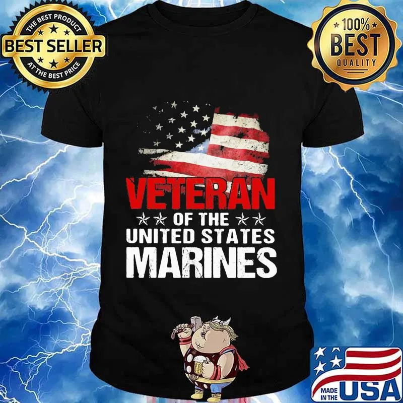 Veterans of the united states marines american flag stars shirt