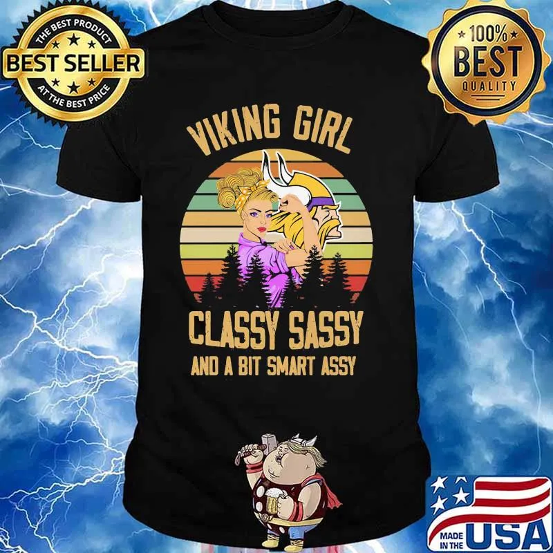 Viking girl classy sassy and a bit smart assy vintage retro shirt