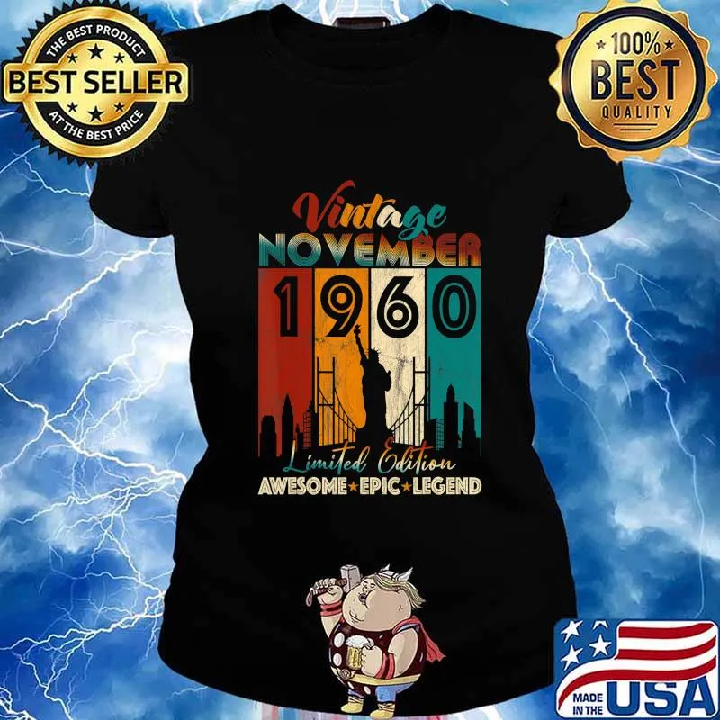 Vintage 1960 Limited Edition 69th Birthday 60 Year Old Gifts T-Shirt Ladies tee