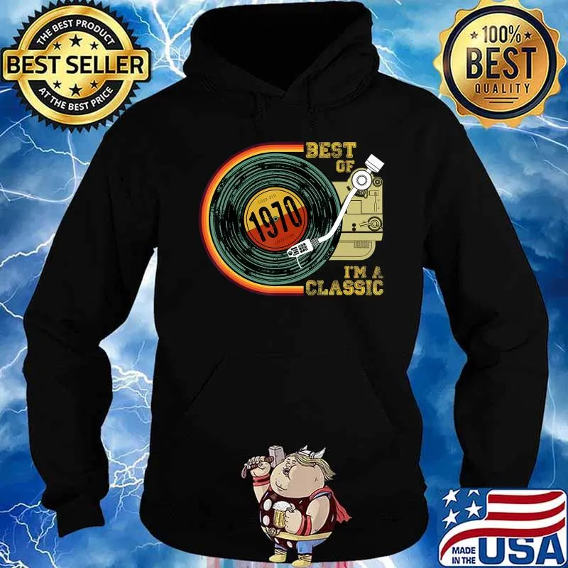 Vintage 1970s I'm Classic 50th Birthday Graphic Retro Vinyl T-Shirt Hoodie