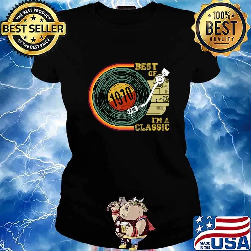 Vintage 1970s I'm Classic 50th Birthday Graphic Retro Vinyl T-Shirt Ladies tee